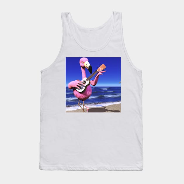 Stringed Flamingo Beeeeeach Tank Top by firstnamewarren